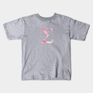 Pink Sigma Watercolor Lettter Kids T-Shirt